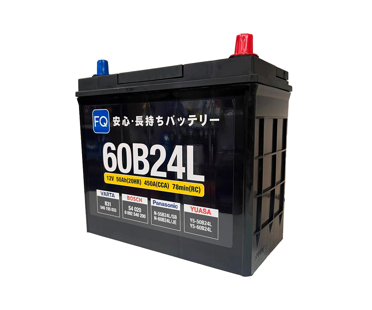 Аккумулятор, FQ 60B24L, 50 Ah, азия, тонкие клеммы, обратная полярность