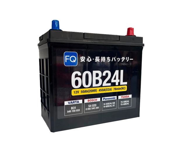 Аккумулятор, FQ 60B24L, 50 Ah, азия, тонкие клеммы, обратная полярность